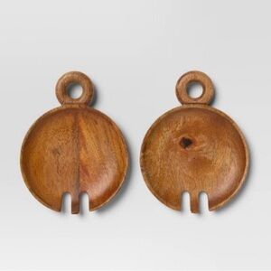 THRESHOLD WOODEN Salad Servers- defected NEW